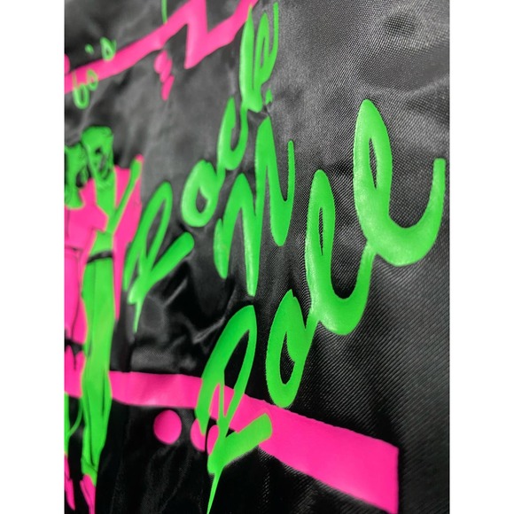 Vtg 50s 60s Rock N Roll Satin Jacket Black Mens Large Rockabilly Dance Majestic - Picture 3 of 9